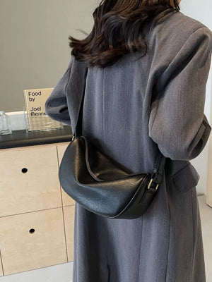 Adjustable Strap Crossbody Bag in Black, front view