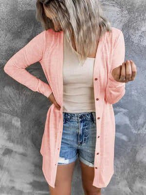 Lightweight Button-up Cardigan Plus Size in Grey, view 15