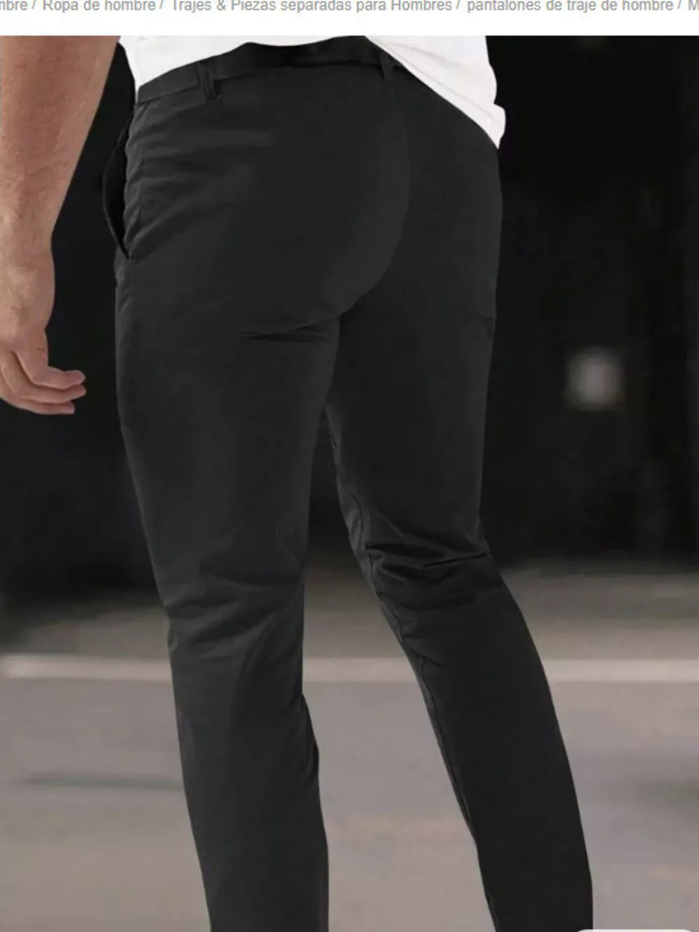 Men's Slim Fit Pleated Casual Pants Plus Size, model styling view