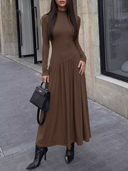 Mock Neck Long Sleeve Midi Dress, side view