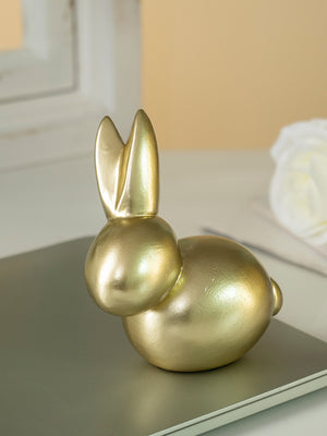 Elegant gold resin rabbit figurine, Style A, contemporary decor