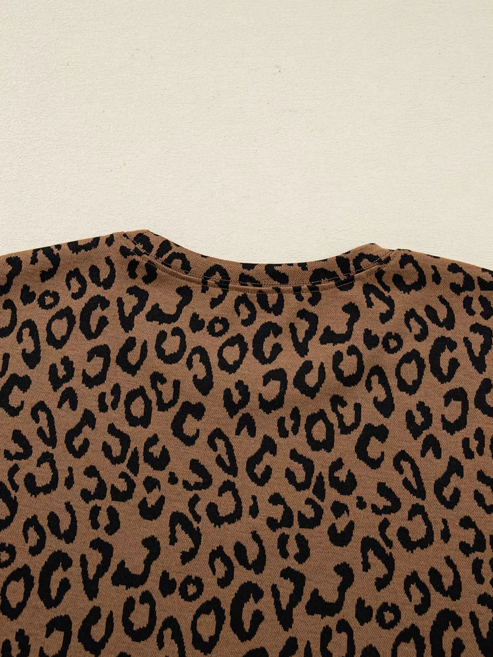 Brown leopard print loungewear joggers with drawstring detail