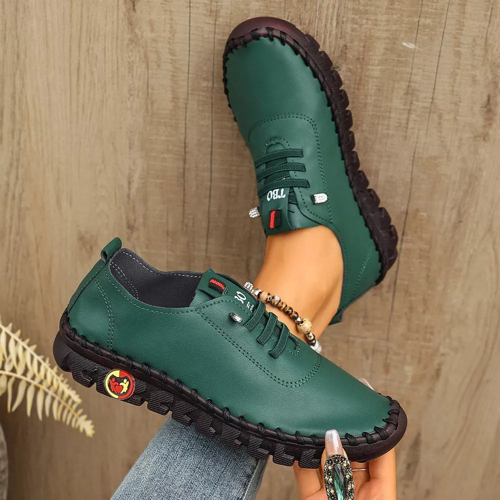 Round Toe Lace Up Sneakers in Grey, product detail