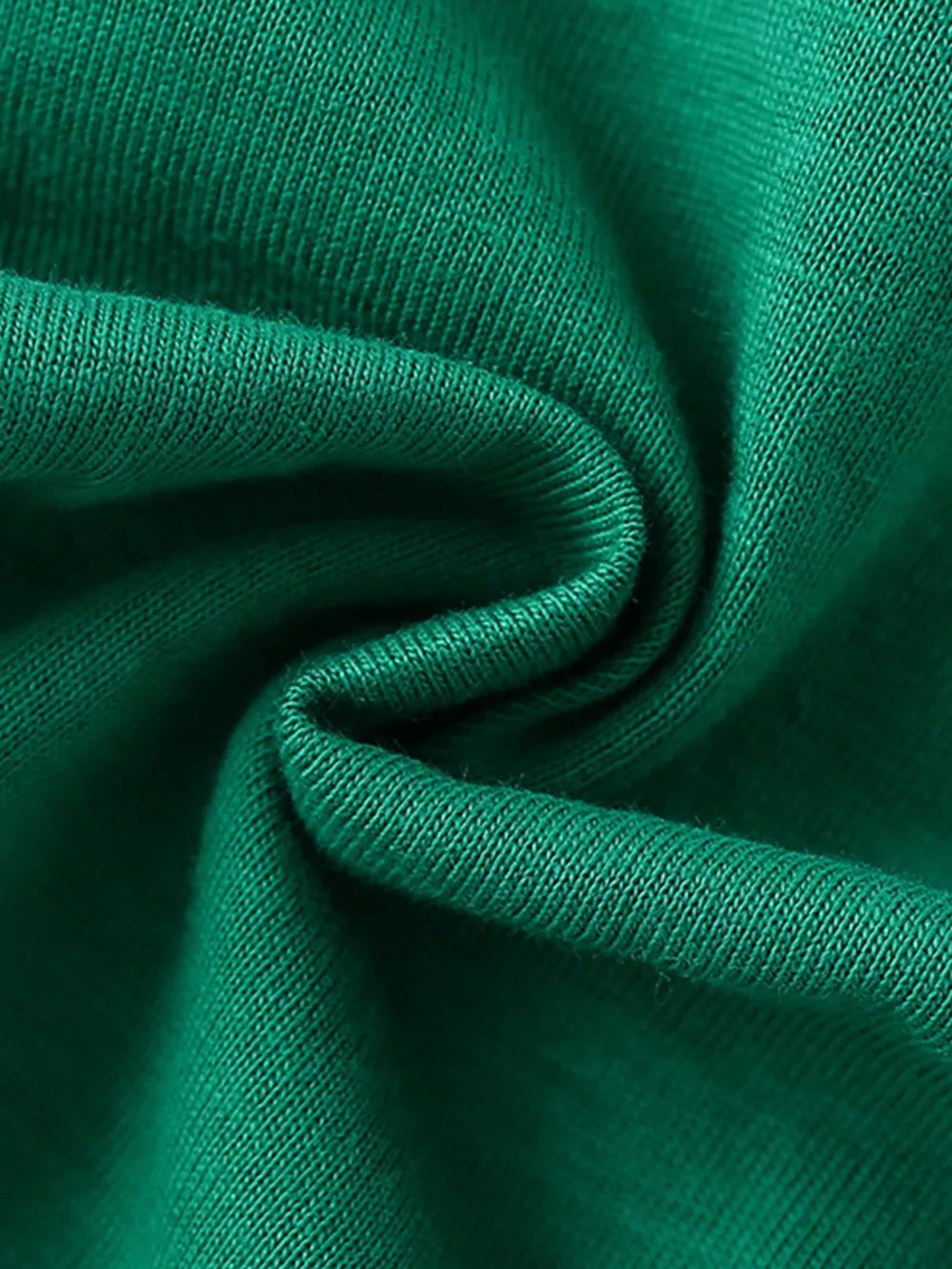 Green cotton blend toddler t-shirt fabric detail