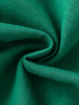 Green cotton blend toddler t-shirt fabric detail