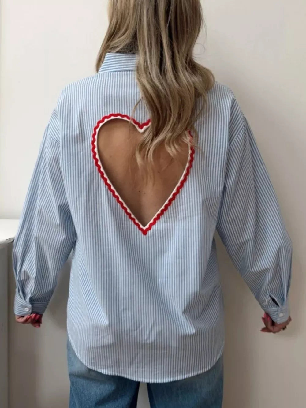 Classic Striped Button-down Shirt, back view