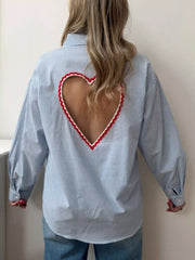 Classic Striped Button-down Shirt, back view