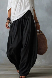 Off-shoulder Top And Wide-leg Pants Set Plus Size in Gray, fabric detail