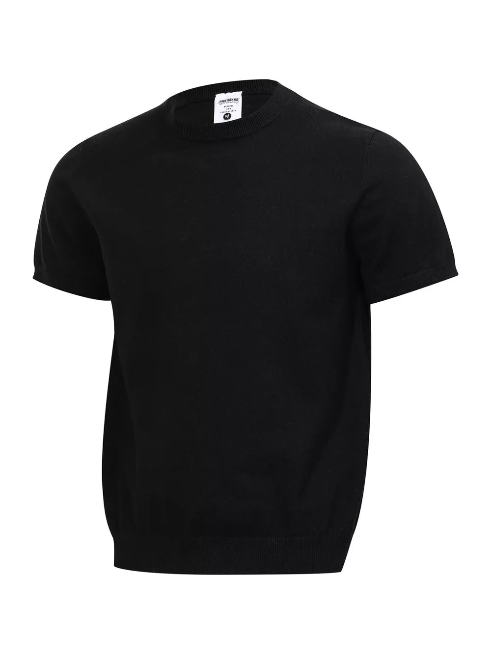 Men's Classic Short Sleeve Knit Top in Black, back view