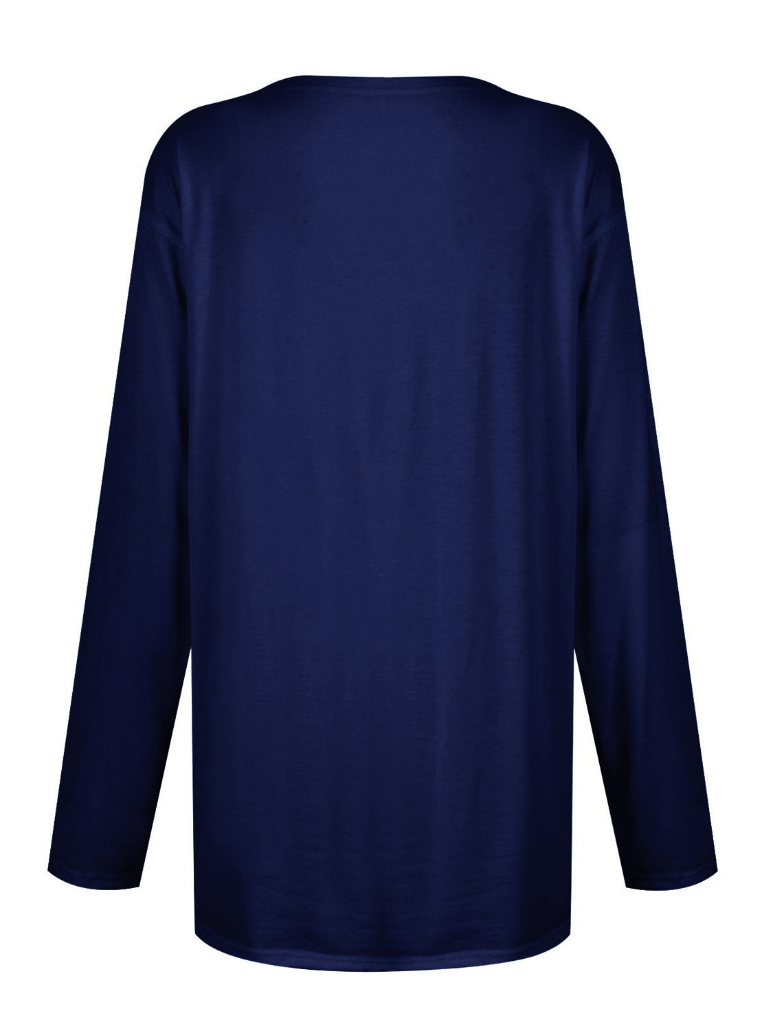 Navy relaxed fit tunic with long sleeves and a crew neck.