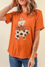 Farm Animal Appliqué Short Sleeve T-shirt