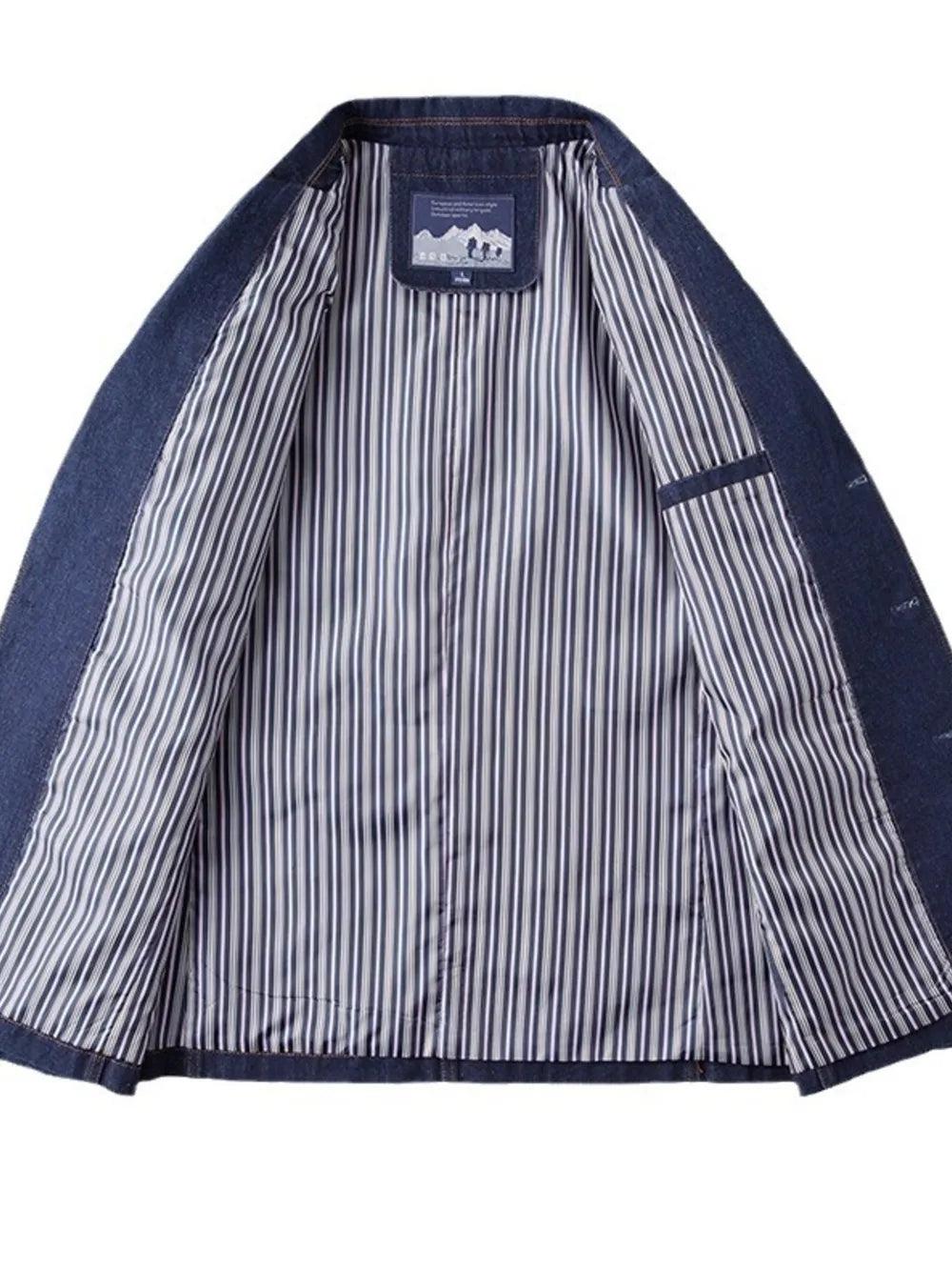 Men's Plus Size Classic Denim Blazer, close-up detail