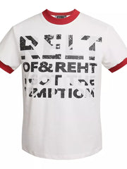 Men's Letter Graphic Short Sleeve T-shirt in White, alternate angle