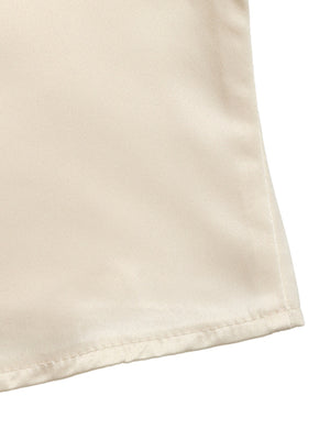 Apricot lace trimmed short sleeve blouse hem detail
