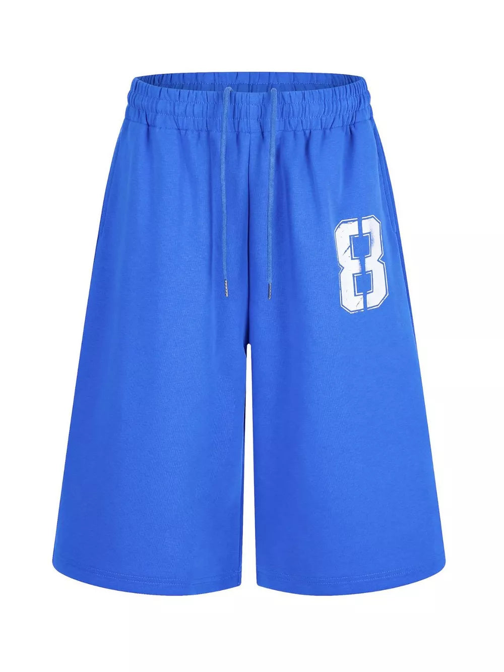 Men's Number 8 Wide Leg Capris in Blue, front view