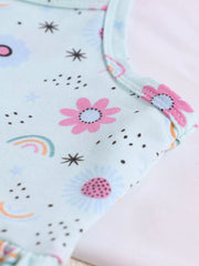 Children's Floral Print Spaghetti Strap A-line Dress, side view