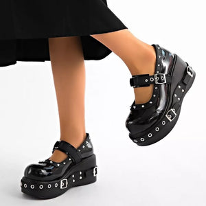 Round Toe Studded Loafers, side view