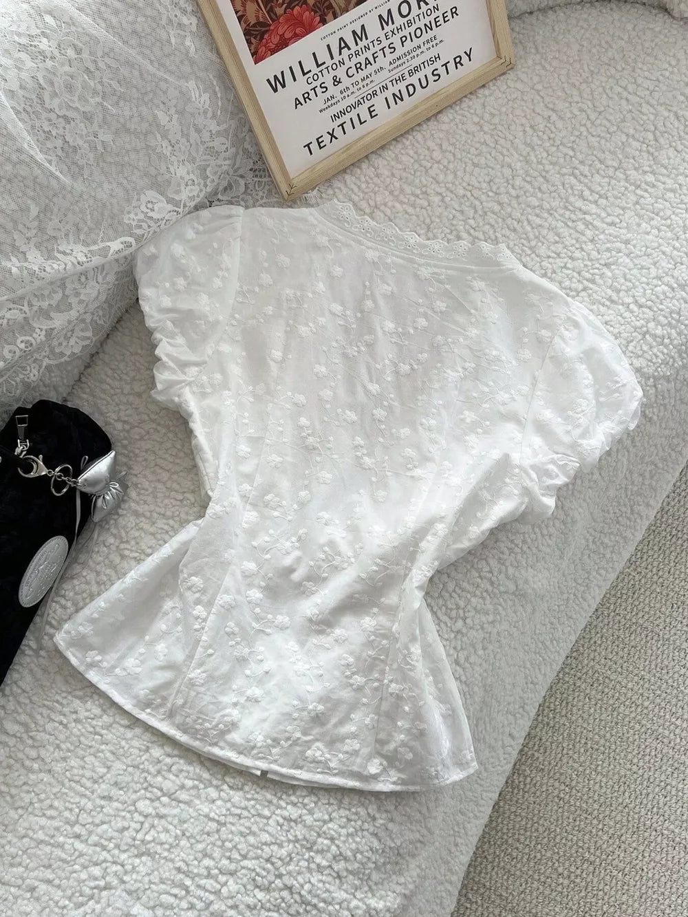 Lace Detail Bow Front Blouse, fit detail