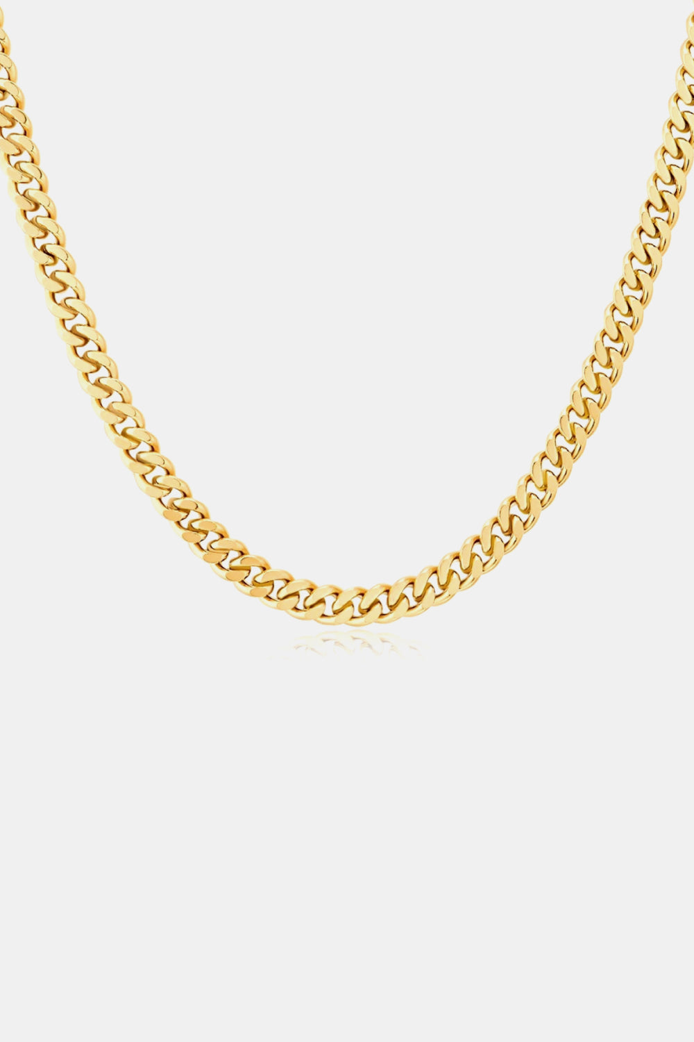 Gold chain necklace with sculpted links, 18K gold-plated