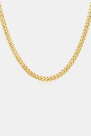 Gold chain necklace with sculpted links, 18K gold-plated
