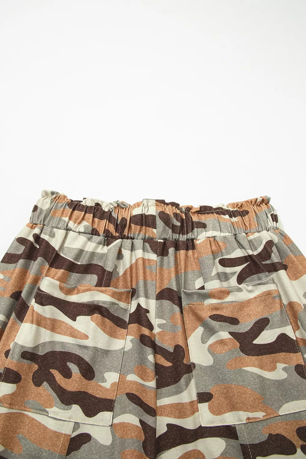 Camouflage Printed Drawstring Jogger Pants, alternate angle