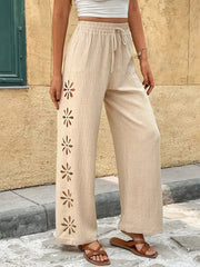 Relaxed Fit Drawstring Wide-leg Pants