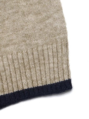 Cozy Mock Neck Sweater With Contrast Trim in Khaki, view 12