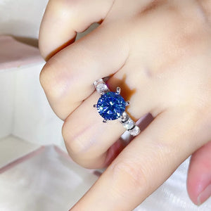 0.3 Carat Sterling Silver Moissanite Solitaire Ring, front view