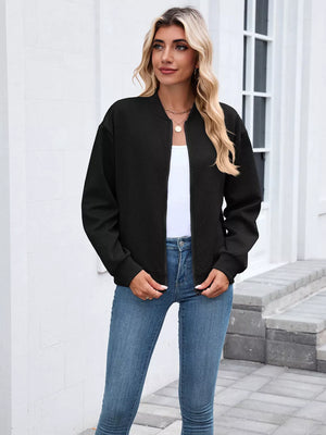 bomber jacket in Wine Red