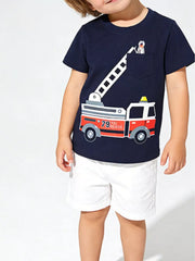 Toddler cotton t-shirt with rescue adventure graphic
