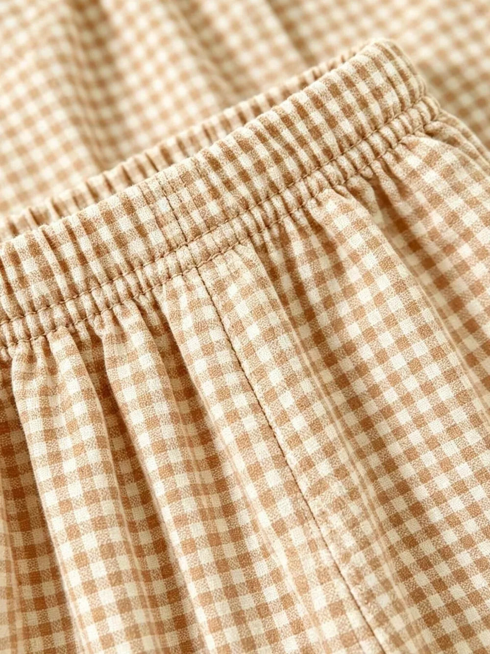 Children's Ruffled Plaid Top And Pants Set in Light Yellow, editorial view