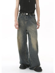 Men S Full Size Vintage Wash Wide Leg in Gray, fabric detail
