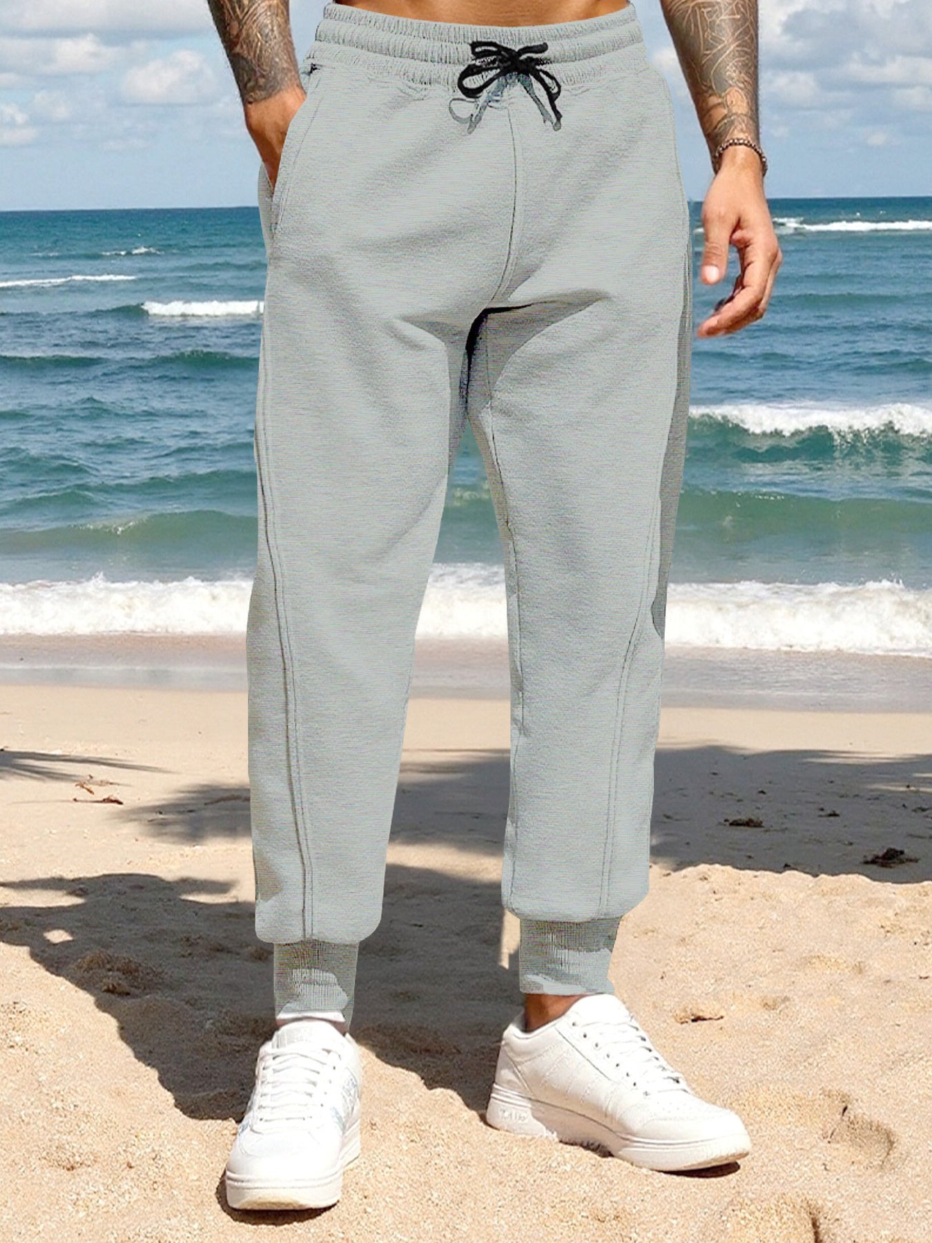 Men's Full Size Casual Drawstring Joggers, front view