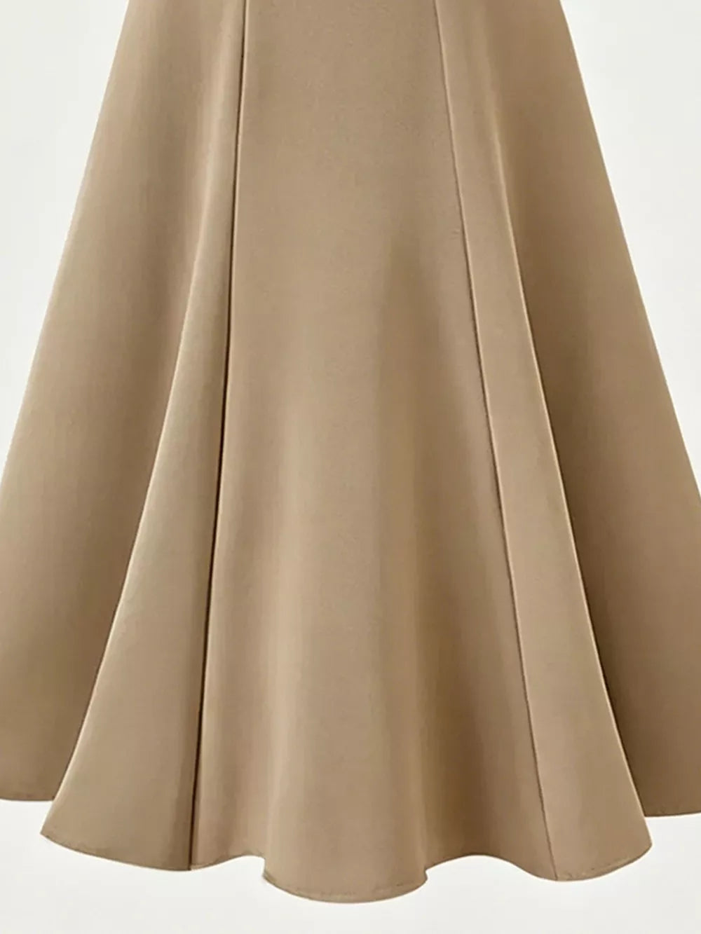 A-line Midi Skirt With Elastic Waistband, fit detail