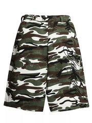 Men's Camouflage Print Capris in Green Camouflage, front view