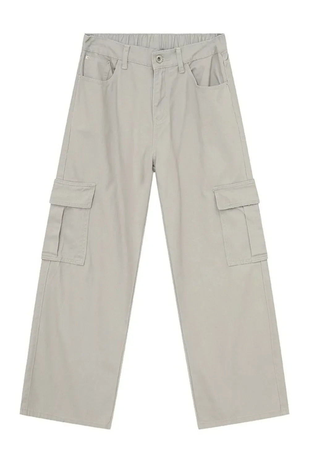 Skyline cargo pants in beige with multiple pockets and a relaxed fit.