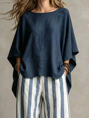 Solid Color Top And Pants Two-piece Set Plus Size, side view