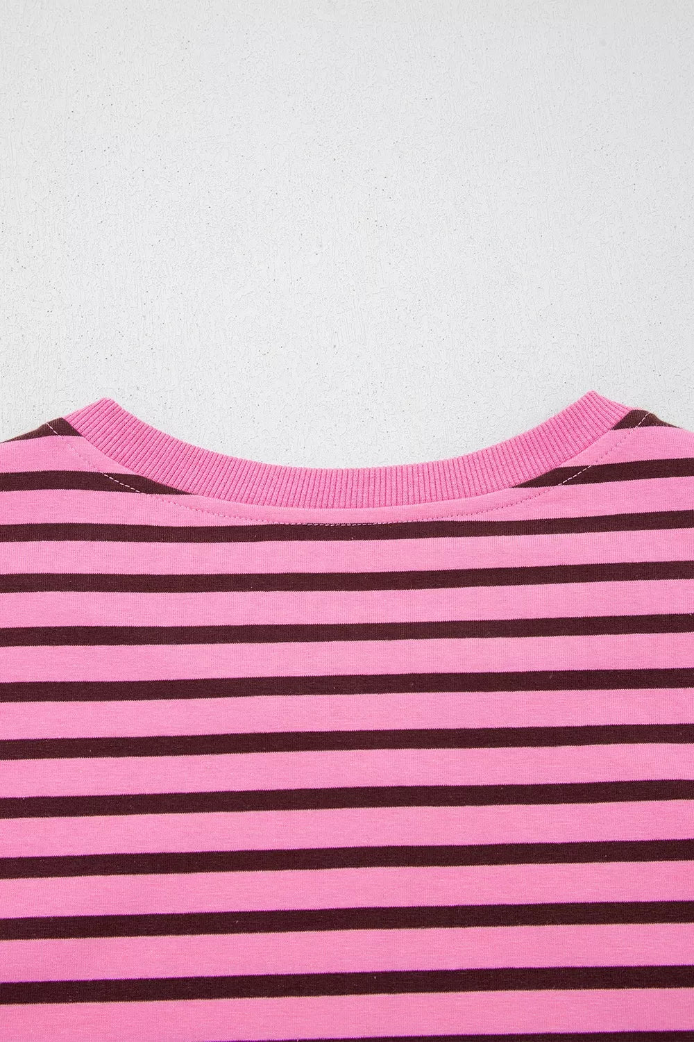 Stripe V Neck Drop Shoulder Long Sleeve Shirt, front view
