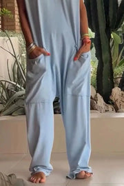 Casual V-neck Short Sleeve Jumpsuit With Pockets in Orange, view 17