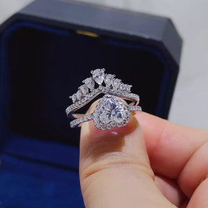 2 Carat 925 Sterling Silver Moissanite Ring Set in Silver, back view