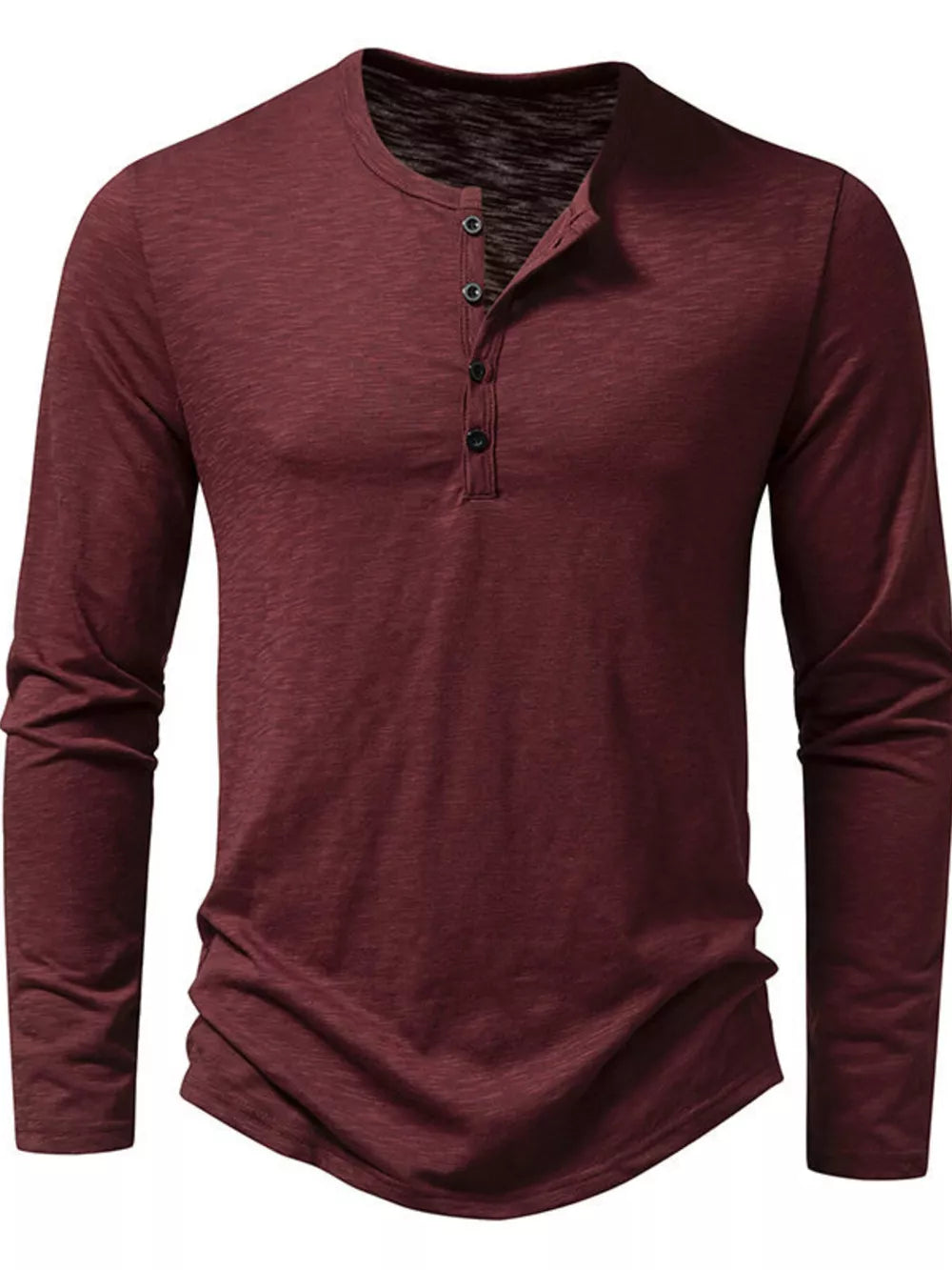 Men's Long Sleeve Henley T-shirt, back view
