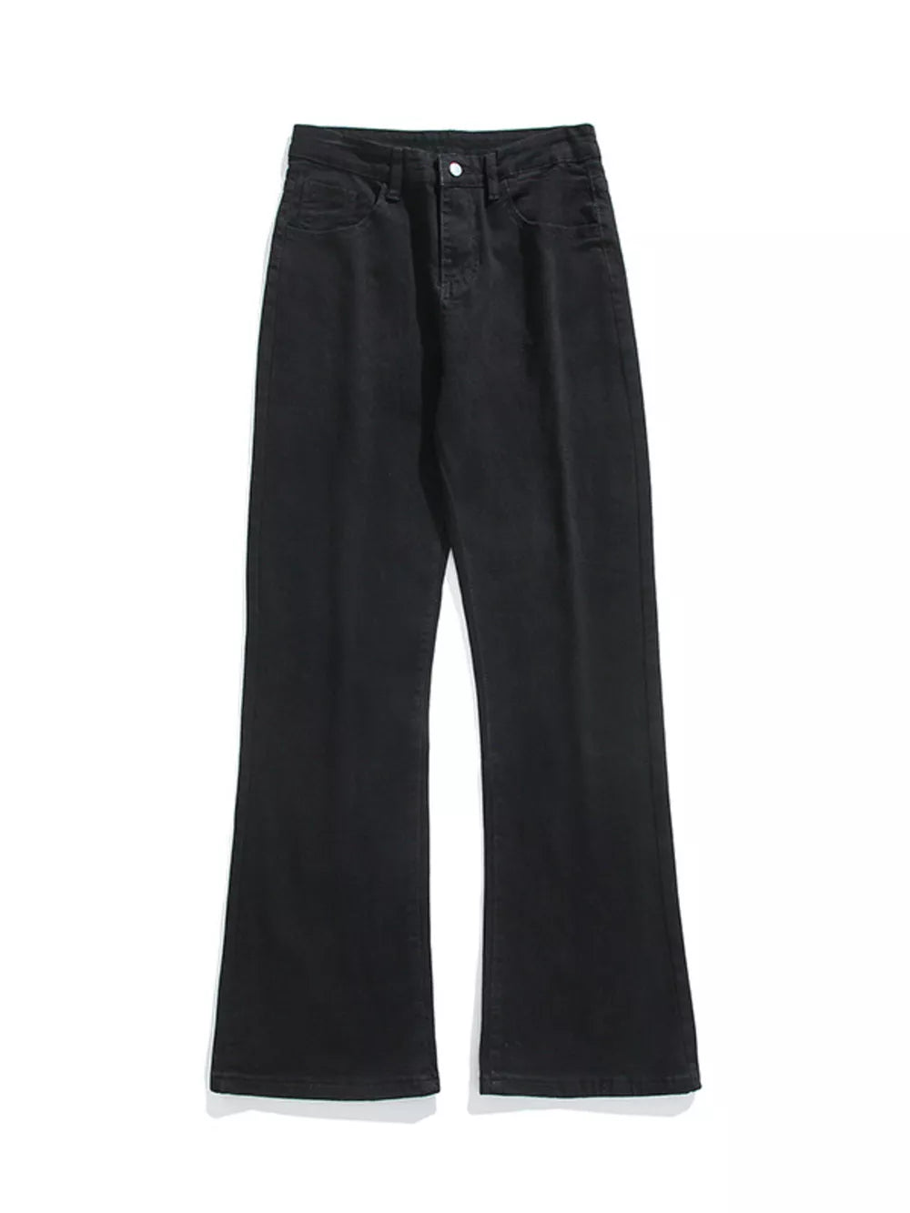 Black relaxed fit cotton jeans with a wide leg