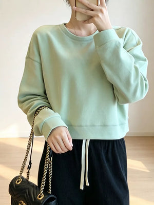 Crew Neck Drop Shoulder Sweatshirt, alternate angle