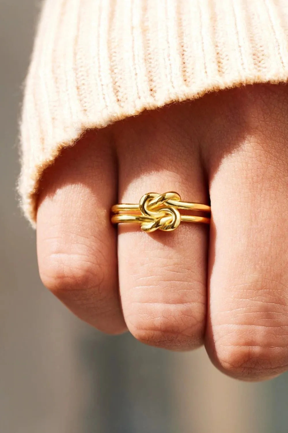 Gold double band knot ring