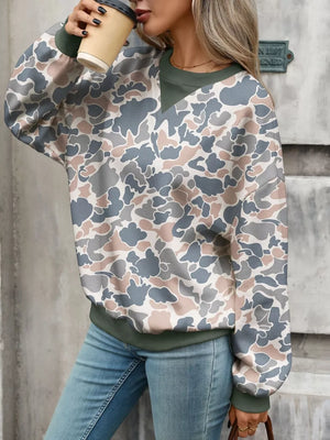 mauve relaxed sweatshirt with v-neck