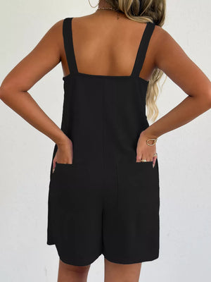 Sweetheart Neck Wide Strap Romper, product detail