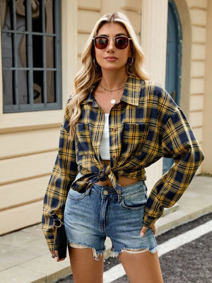 Red button-up shirt