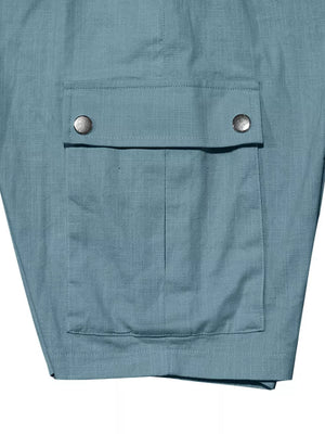 Men's Full Size Drawstring Casual Cargo Shorts in Light Gray, fabric detail