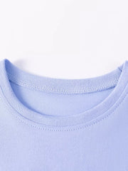 Children's light blue t-shirt with crew neck detail