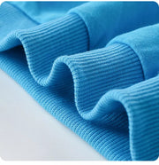 Sky blue cotton sweatshirt with ribbed cuffs and hem detail